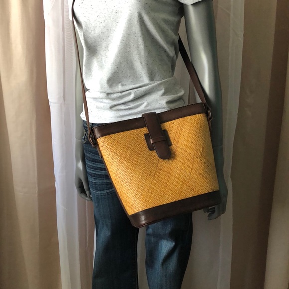 Elliott Lucca Handbags - Elliot Lucca Wicker Bucket Bag